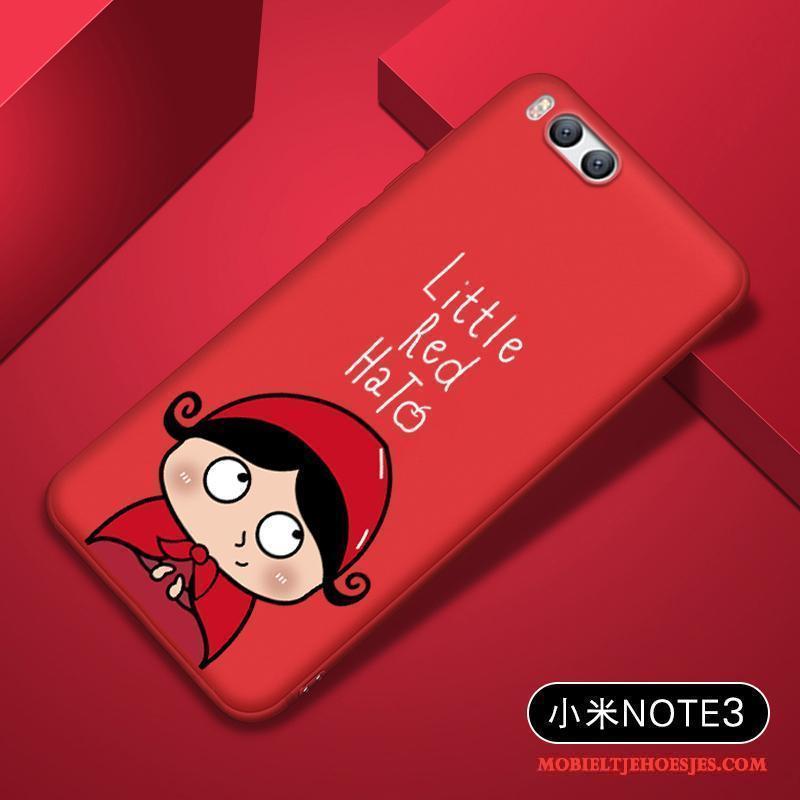 Mi Note 3 Persoonlijk Siliconen Zacht Hoesje Telefoon Rood Scheppend Mini