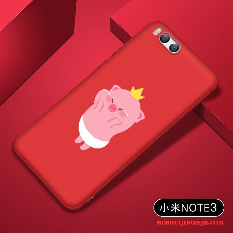 Mi Note 3 Persoonlijk Siliconen Zacht Hoesje Telefoon Rood Scheppend Mini