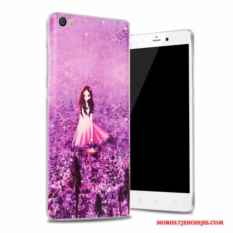 Mi Note Achterklep Bescherming Hoesje Purper Glas Mini Telefoon