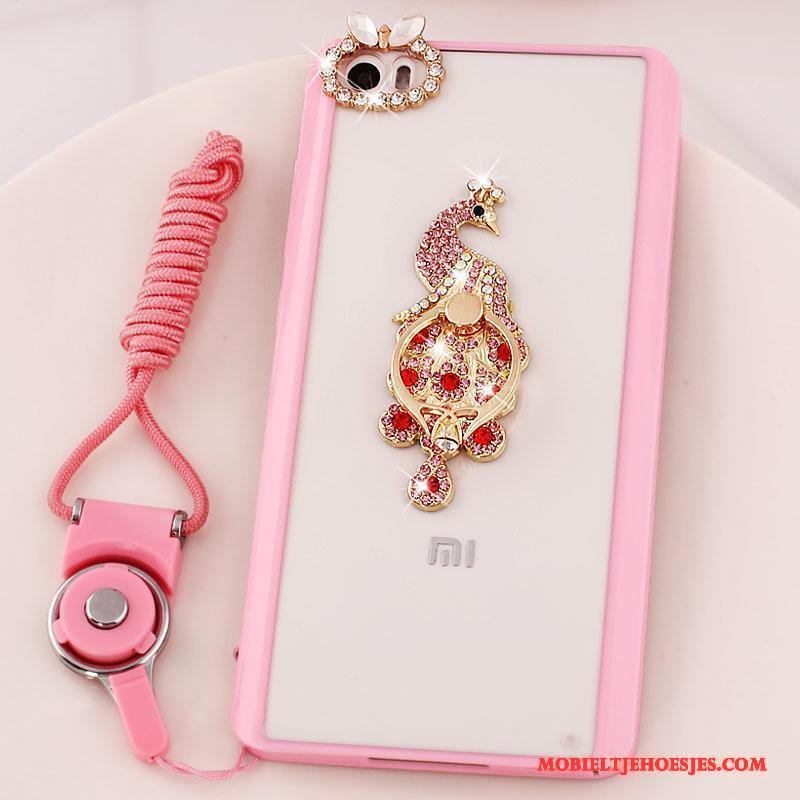 Mi Note Bescherming Hanger Mini Siliconen Roze Ondersteuning Hoesje