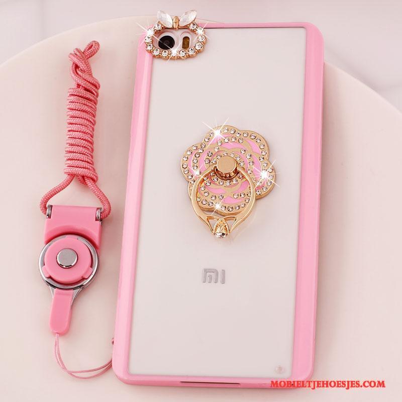 Mi Note Bescherming Hanger Mini Siliconen Roze Ondersteuning Hoesje