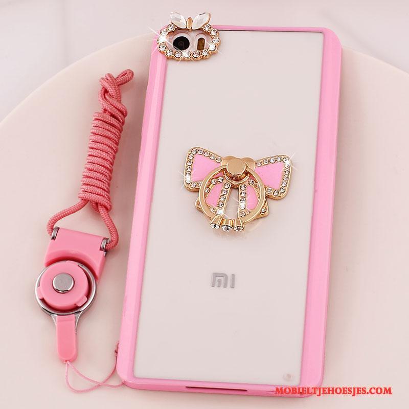 Mi Note Bescherming Hanger Mini Siliconen Roze Ondersteuning Hoesje