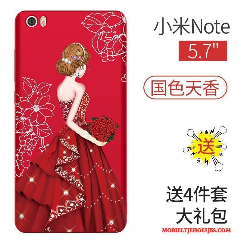 Mi Note Bescherming Rood Hoesje Telefoon Trend Slank Anti-fall Mini