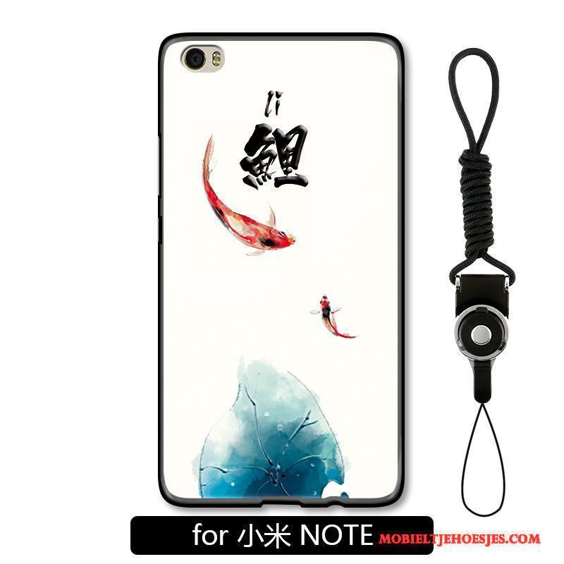 Mi Note Chinese Stijl Mini Hoesje Telefoon Karper Bescherming Roze Kunst