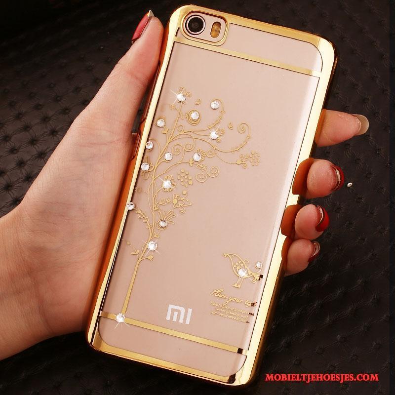 Mi Note Hoesje Eenvoudige Dun Plating Hard Met Strass Doorzichtig Mobiele Telefoon