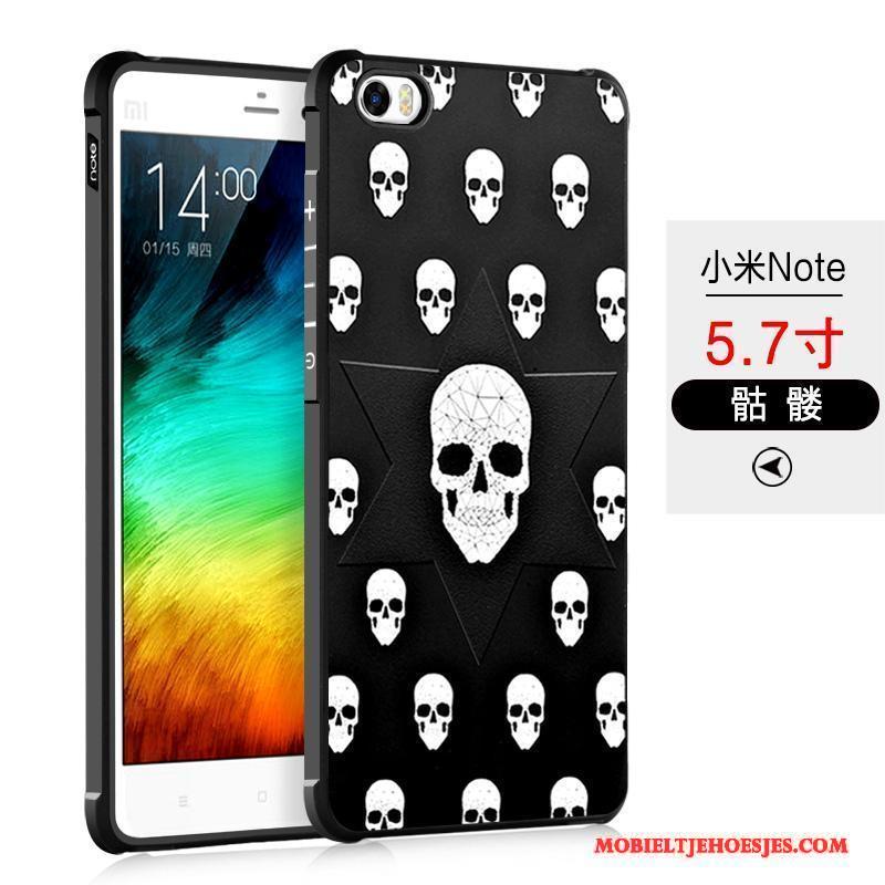 Mi Note Hoesje Trend Mini Siliconen Spotprent Zwart Anti-fall