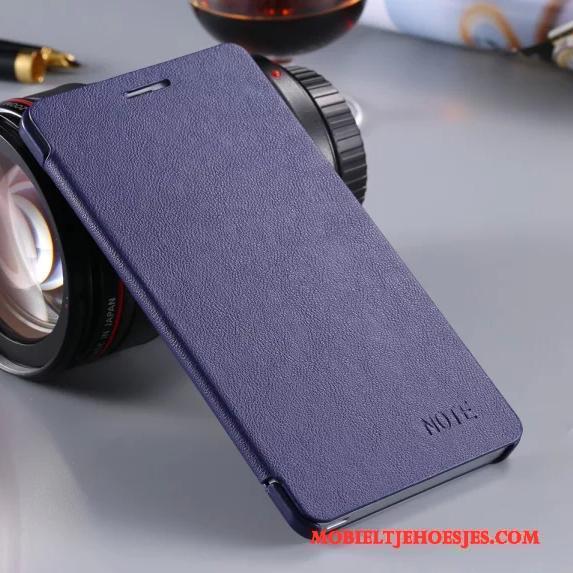 Mi Note Leer Bescherming Mini Mobiele Telefoon Purper Hoesje Clamshell