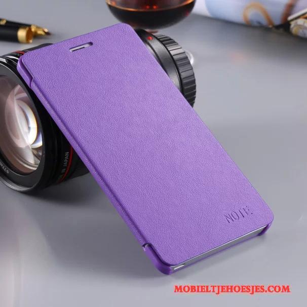 Mi Note Leer Bescherming Mini Mobiele Telefoon Purper Hoesje Clamshell