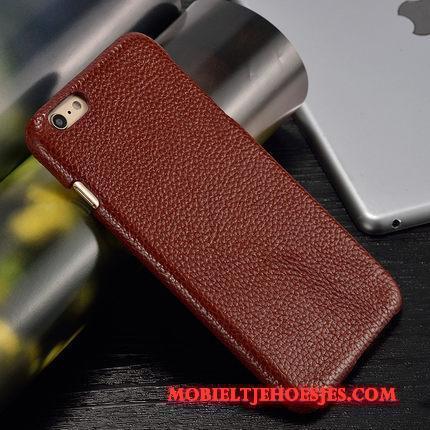 Moto C Echt Leer Hard Hoesje Anti-fall Rood Pas Luxe