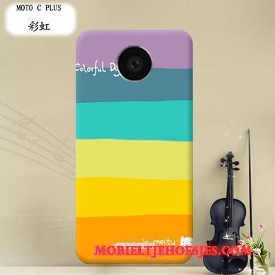 Moto C Plus Bescherming Mobiele Telefoon Hard Doorzichtig Hoes Hoesje Telefoon Purper