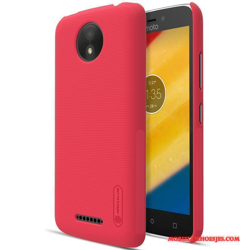 Moto C Plus Goud Hard Mobiele Telefoon Hoesje Telefoon Bescherming Wit Schrobben