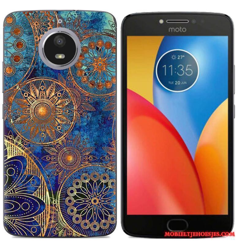 Moto E4 Plus Geschilderd Scheppend Hoesje Kleur Telefoon Zacht Siliconen