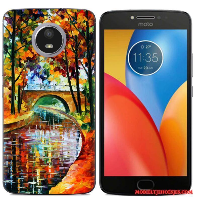 Moto E4 Plus Geschilderd Scheppend Hoesje Kleur Telefoon Zacht Siliconen