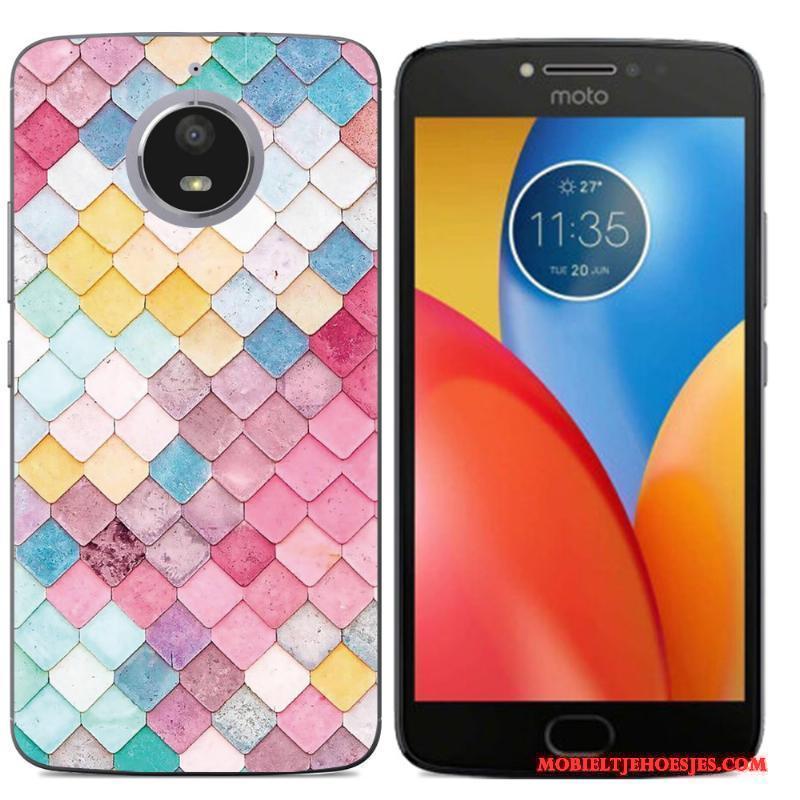 Moto E4 Plus Geschilderd Scheppend Hoesje Kleur Telefoon Zacht Siliconen