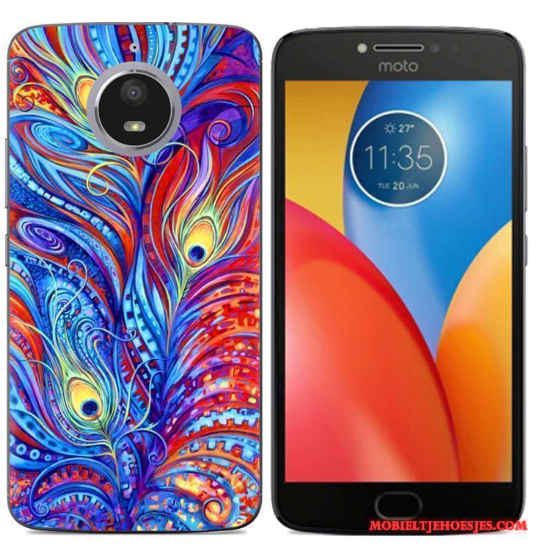 Moto E4 Plus Geschilderd Scheppend Hoesje Kleur Telefoon Zacht Siliconen