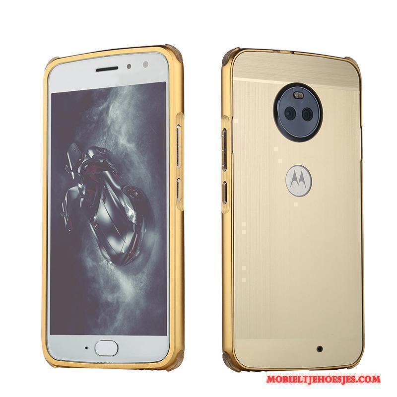 Moto E4 Plus Rose Goud Hoesje Metaal Bescherming Lint Anti-fall Mobiele Telefoon