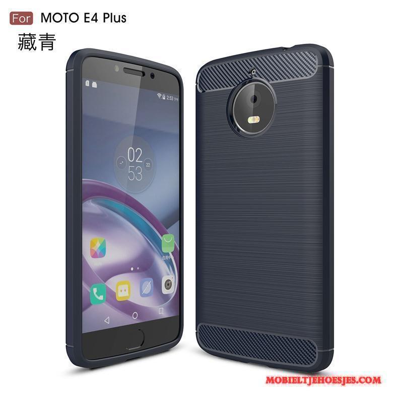 Moto E4 Plus Zacht Anti-fall Hoesje Telefoon Zijde Patroon Bescherming Rood