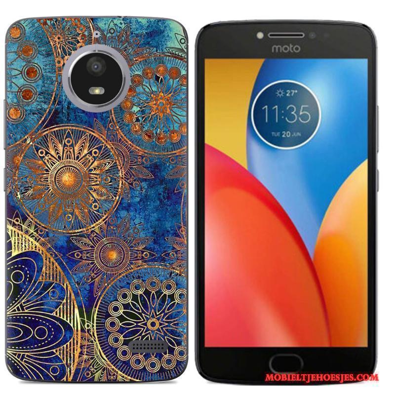 Moto E4 Scheppend Spotprent Hoesje Telefoon Mobiele Telefoon Zacht Purper Geschilderd