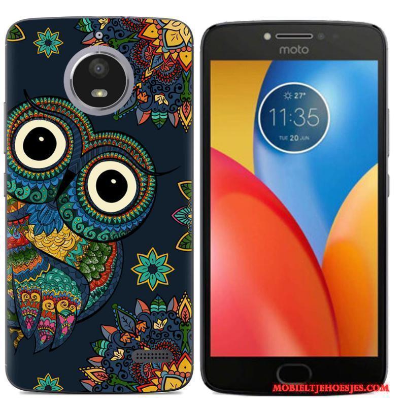 Moto E4 Scheppend Spotprent Hoesje Telefoon Mobiele Telefoon Zacht Purper Geschilderd