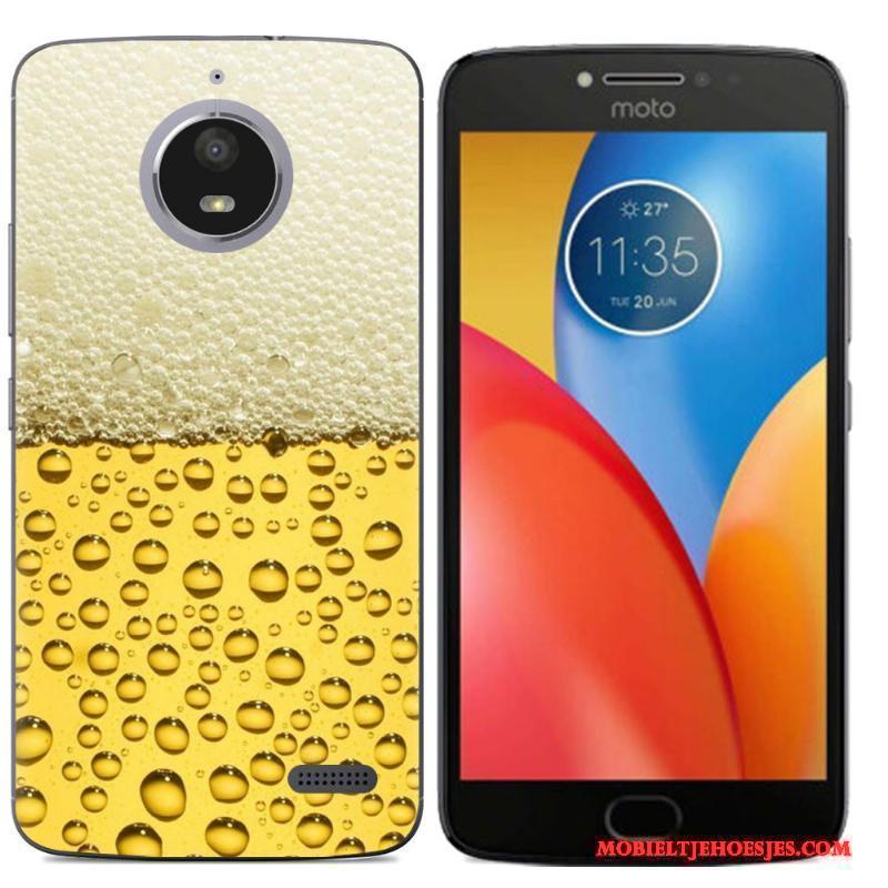 Moto E4 Scheppend Spotprent Hoesje Telefoon Mobiele Telefoon Zacht Purper Geschilderd