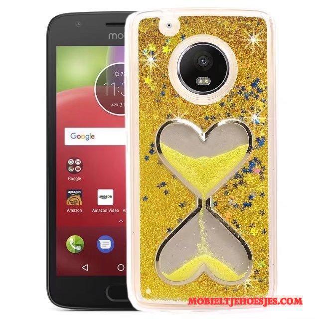 Moto E4 Zacht All Inclusive Bescherming Hoesje Telefoon Ster Purper Drijfzand