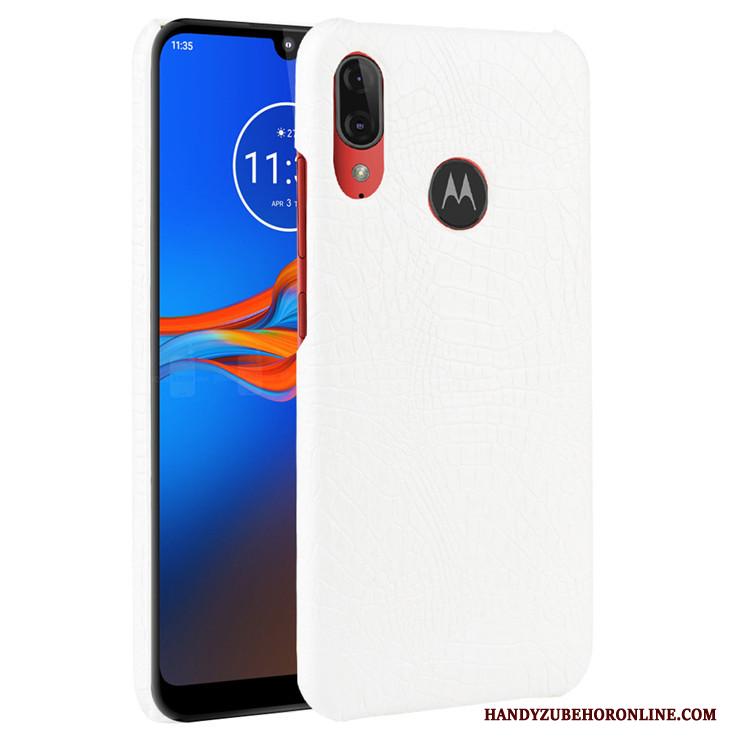 Moto E6 Plus Hard Mobiele Telefoon Bescherming Krokodil Hoesje Patroon Leer