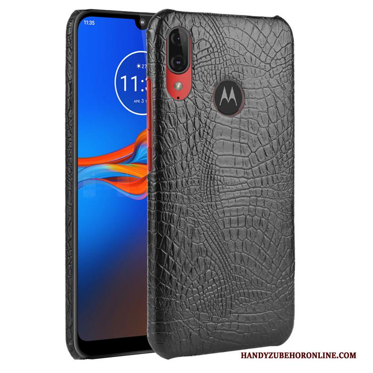 Moto E6 Plus Hard Mobiele Telefoon Bescherming Krokodil Hoesje Patroon Leer