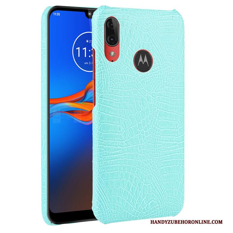 Moto E6 Plus Hard Mobiele Telefoon Bescherming Krokodil Hoesje Patroon Leer