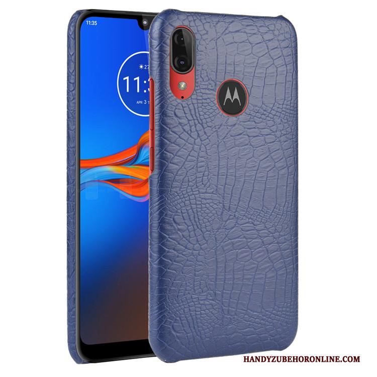 Moto E6 Plus Hard Mobiele Telefoon Bescherming Krokodil Hoesje Patroon Leer