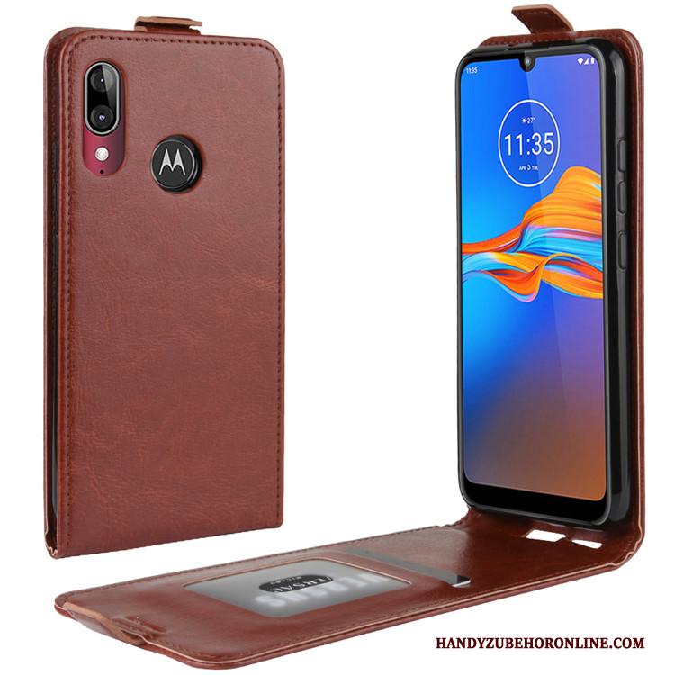 Moto E6 Plus Hoes Hoesje Anti-fall Folio Bescherming Telefoon Leren Etui