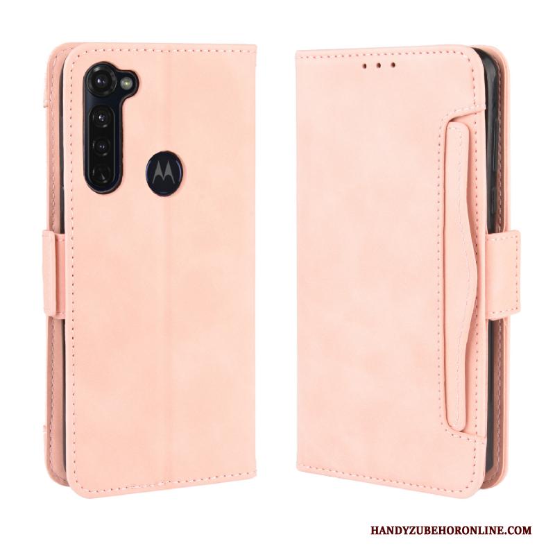 Moto G Pro Hoes Anti-fall Hoesje Telefoon Zwart Leren Etui Patroon Kaart