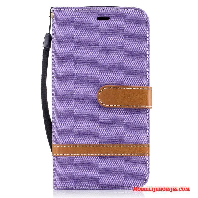 Moto G5 Blauw Hoesje Denim Trend Bescherming Folio Mobiele Telefoon