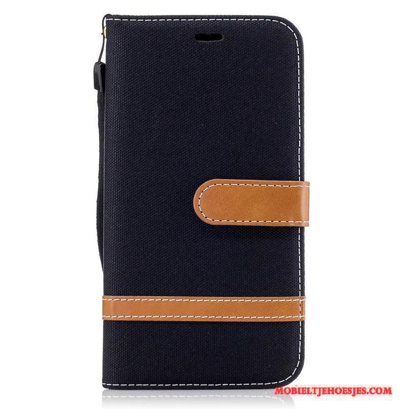 Moto G5 Blauw Hoesje Denim Trend Bescherming Folio Mobiele Telefoon