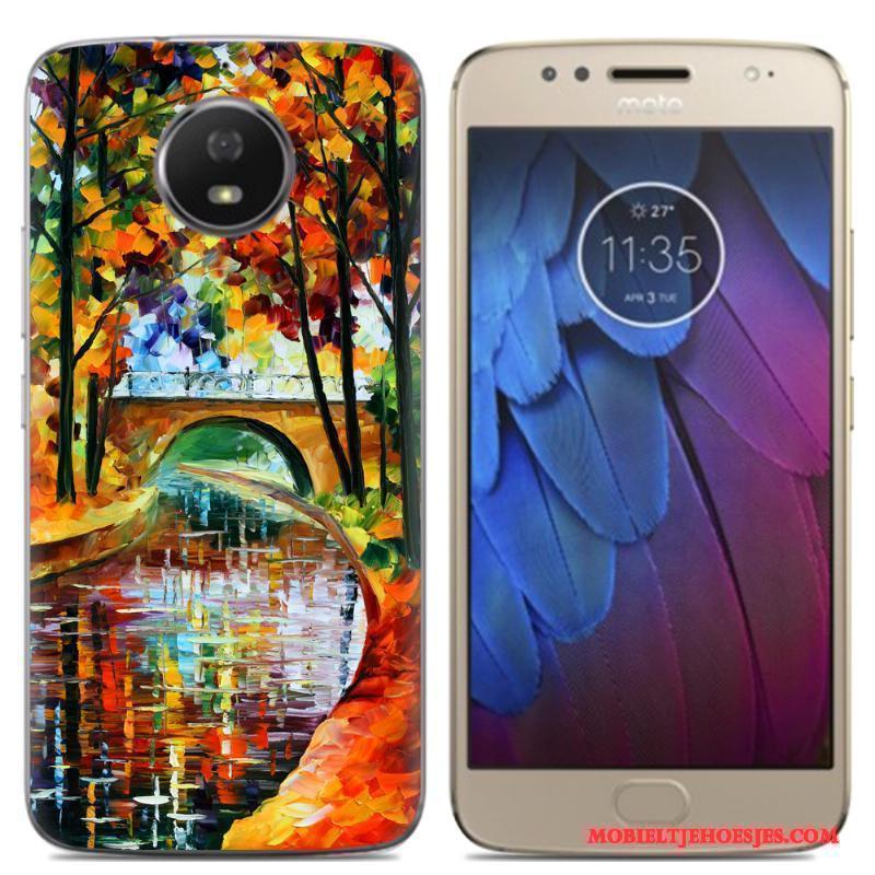 Moto G5 Hoesje Eenvoudige Siliconen Geel Nieuw Trend Groen Zacht