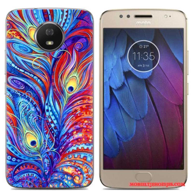 Moto G5 Hoesje Eenvoudige Siliconen Geel Nieuw Trend Groen Zacht