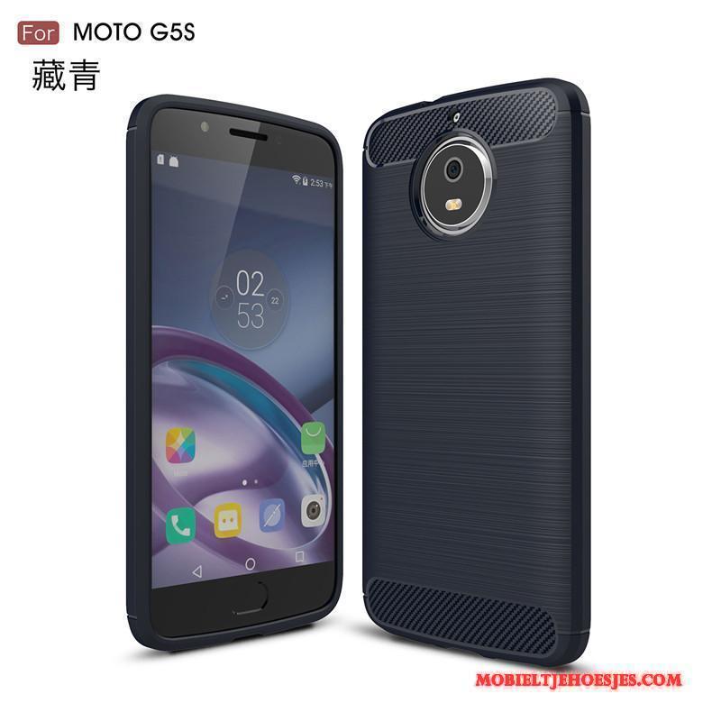 Moto G5s Fiber Hoesje Telefoon Siliconen Patroon Zijde Anti-fall Trend