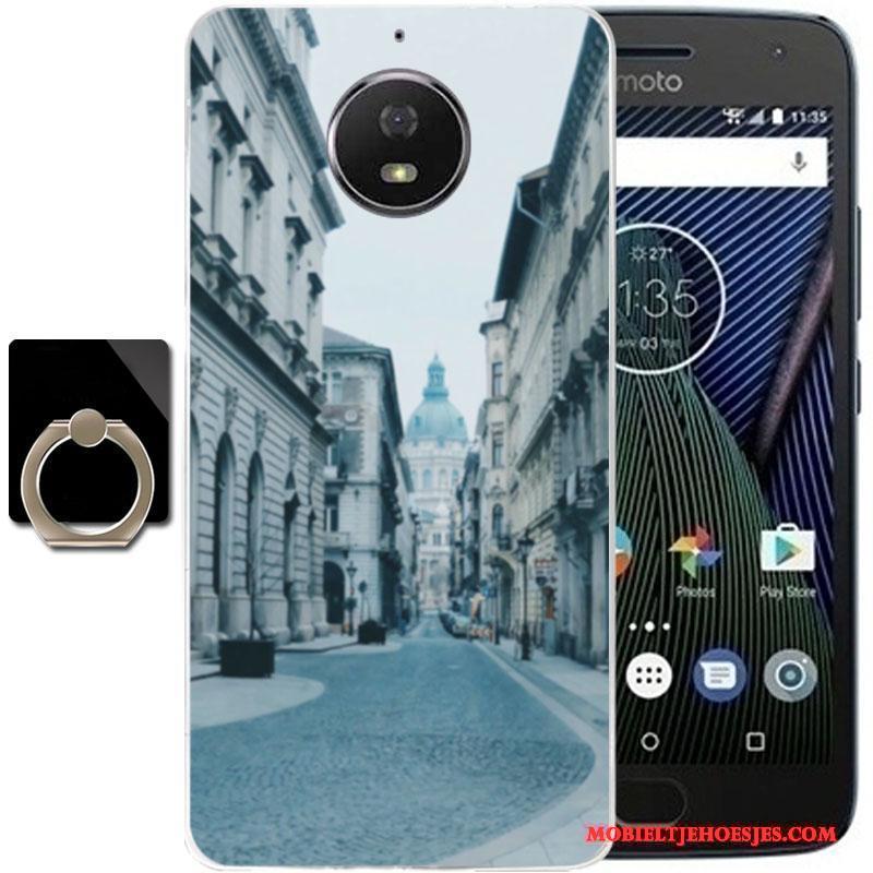 Moto G5s Plus Anti-fall Blauw Bescherming Hoes Hoesje Telefoon