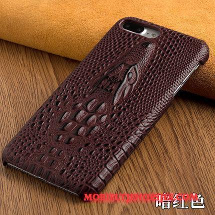 Moto G5s Plus Hoesje Telefoon Luxe Chinese Stijl Draak Echt Leer Hard Rood