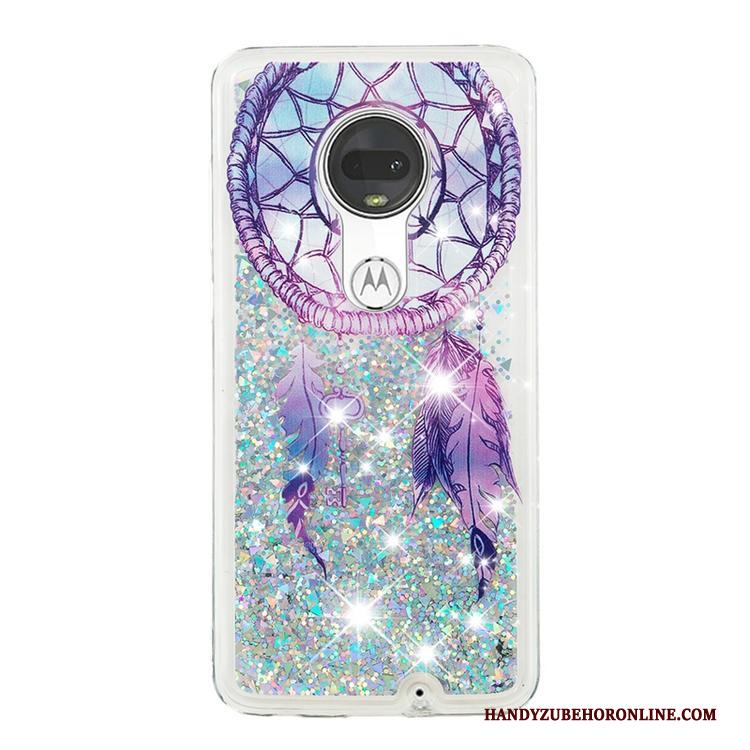 Moto G7 All Inclusive Purper Hoesje Drijfzand Anti-fall Zacht Bescherming