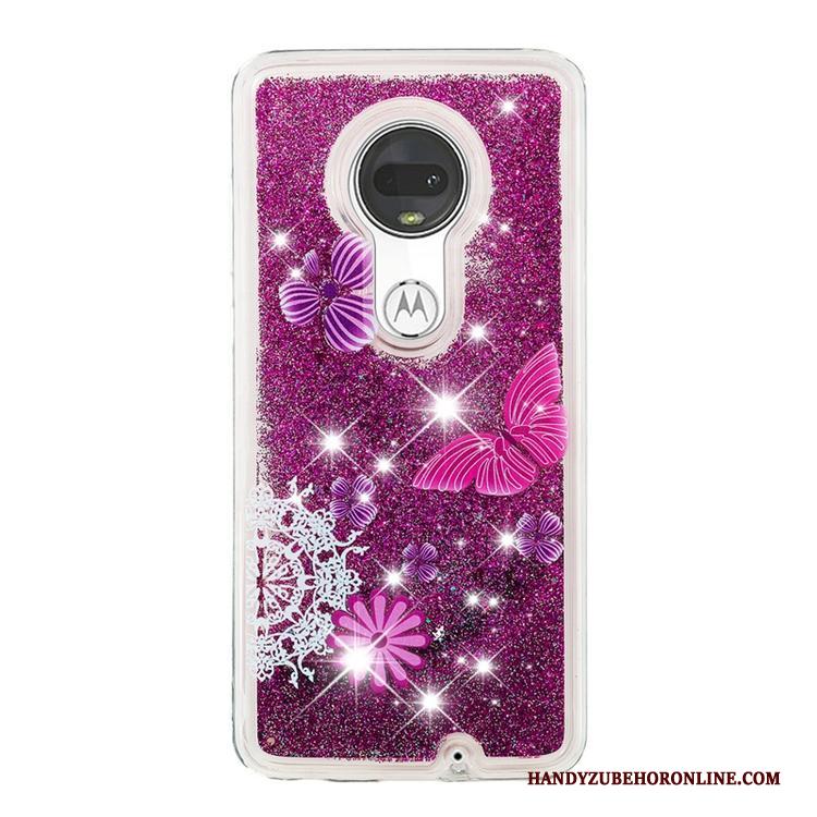 Moto G7 All Inclusive Purper Hoesje Drijfzand Anti-fall Zacht Bescherming