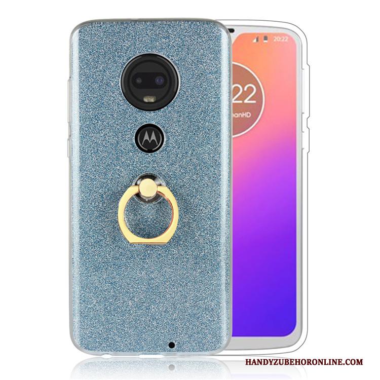 Moto G7 Eenvoudige Roze Wit Bescherming Hoesje Telefoon Ring Bedrijf