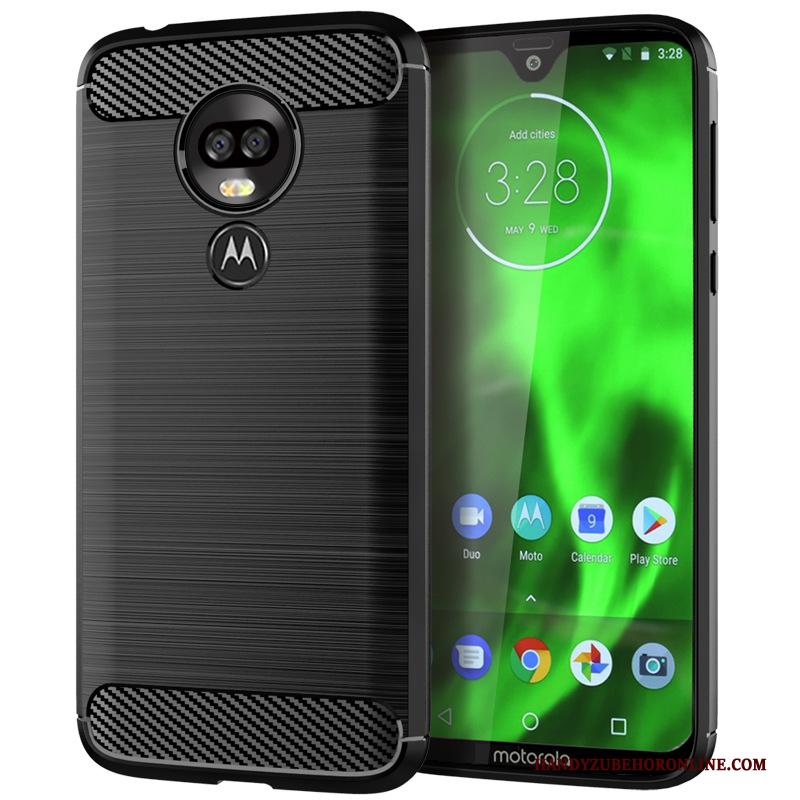 Moto G7 Plus Bescherming Blauw Siliconen Zacht Hoesje Telefoon Anti-fall Patroon