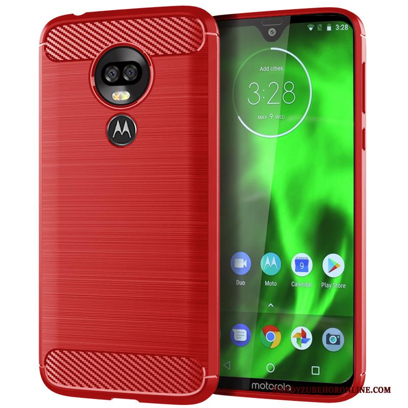 Moto G7 Plus Bescherming Blauw Siliconen Zacht Hoesje Telefoon Anti-fall Patroon