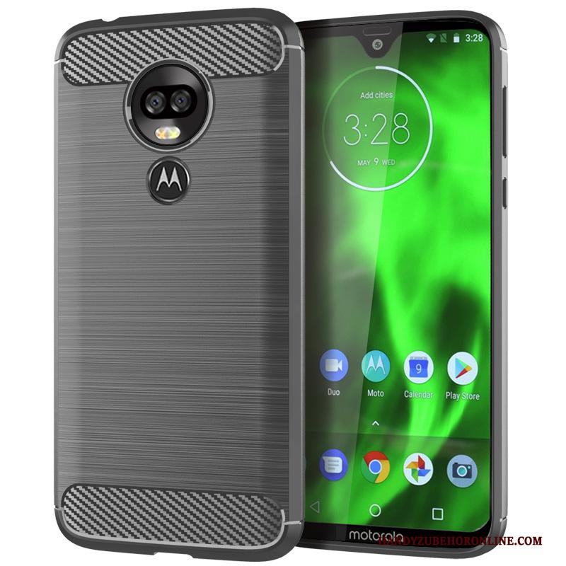 Moto G7 Plus Bescherming Blauw Siliconen Zacht Hoesje Telefoon Anti-fall Patroon