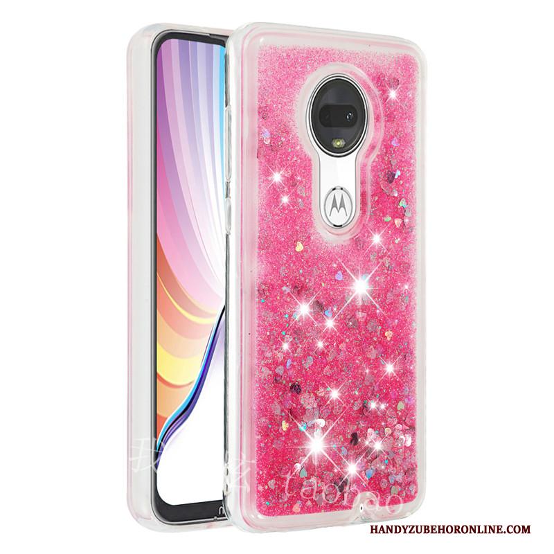 Moto G7 Plus Drijfzand Purper Zacht Hoes Hoesje Telefoon