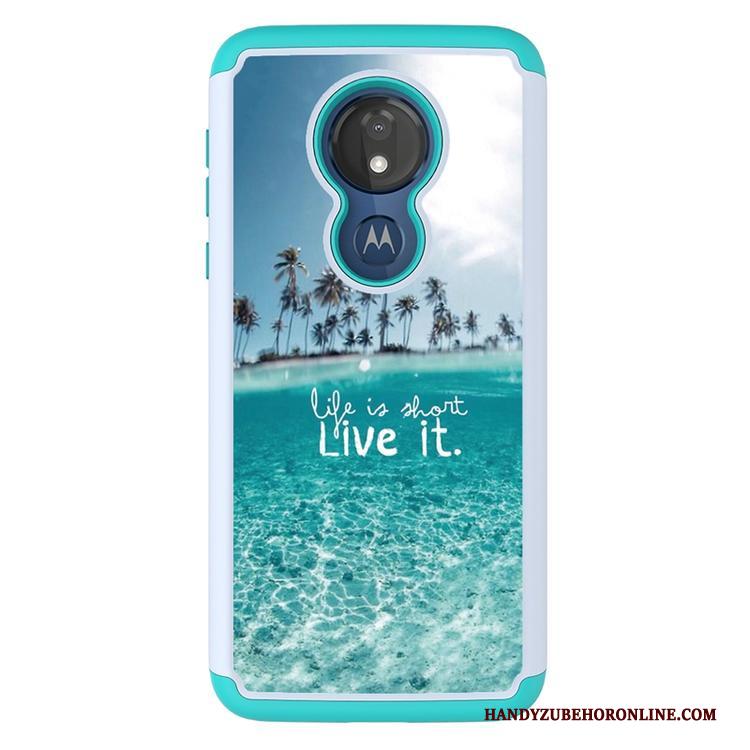 Moto G7 Power Hoesje Telefoon Patroon Bescherming Spotprent Doek Geschilderd Rood