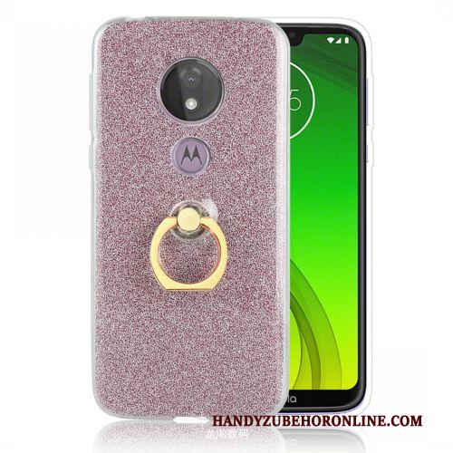 Moto G7 Power Roze Europa Trend Hoesje Ring Zilver Bescherming