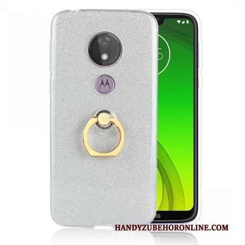 Moto G7 Power Roze Europa Trend Hoesje Ring Zilver Bescherming