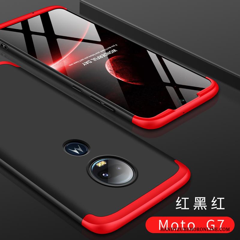 Moto G7 Schrobben Hoes Anti-fall Dun Roze Tempereren Hoesje Telefoon