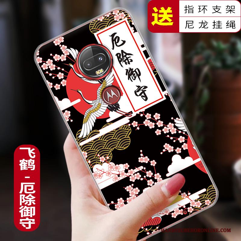 Moto G7 Zacht Anti-fall Hoesje Telefoon Rood Trendy Merk All Inclusive Bescherming